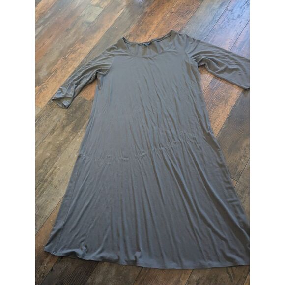 Eileen Fisher Gray Midi Dress - Picture 2 of 4